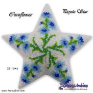 Tutorial 28 rows - Cornflower 3D Peyote Star + Basic Tutorial (download link per e-mail)