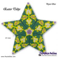 Tutorial 23 rows - Easter Tulips 3D Peyote Star + Basic Tutorial Little 3D Peyote Star (download link per e-mail)