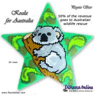 Tutorial 25 rows - Koala 3D Peyote Star + Basic Tutorial Little 3D Peyote Star