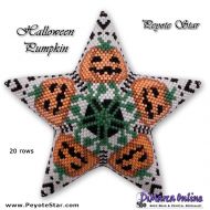 Tutorial 20 rows - Halloween Pumpkin 3D Peyote Star + Basic Tutorial Little 3D Peyote Star (download link per e-mail)