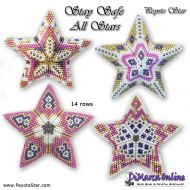 Tutorial 14 rows - Stay Safe All Stars 4 x - 3D Peyote Star + Basic Tutorial Little 3D Peyote Star (download link per e-mail)