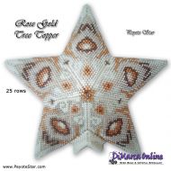 Tutorial 25 rows - Rose Gold Tree Topper 3D Peyote Star + Basic Tutorial Little 3D Peyote Star