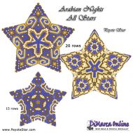 Tutorial 15 - 20 rows - Arabian Nights All Stars - 3D Peyote Star + Basic Tutorial Little 3D Peyote Star (download link per e-mail)