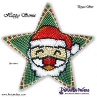 Tutorial 20 rows - Happy Santa 3D Peyote Star + Basic Tutorial Little 3D Peyote Star