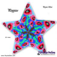 Tutorial 22 rows - Poppies 3D Peyote Star + Basic Tutorial Little 3D Peyote Star (download link per e-mail)