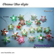 Tutorial 09 rows - Christmas Star Lights 20 x - 3D Peyote Stars + Basic Tutorial (download link per e-mail)