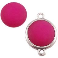 Pol Matt Fuchsia 15 mm Round Cabochon Polaris