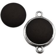 Pol Matt Nero Black 20 mm Round Cabochon Polaris