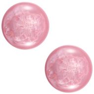 Pol Pearl Shine Salmon Rose 20 mm Round Cabochon Polaris