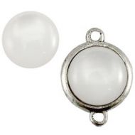 Pol Shiny Bianco White 20 mm Round Cabochon Polaris