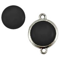 Pol Shiny Nero Black 15 mm Round Cabochon Polaris