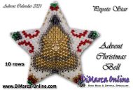 Tutorial 10 rows - Advent Christmas Bell 3D Peyote Star + Basic Tutorial (download link per e-mail)