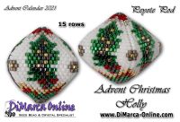 Tutorial 15 rows - Advent Christmas Holly 3D Peyote Pod + Basic Tutorial (download link per e-mail)