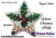 Tutorial 10 rows - Advent Christmas Holly 3D Peyote Star + Basic Tutorial (download link per e-mail)