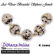 Tutorial 04 rows - Art Deco Bracelet Sphere Jewels (5 x) Peyote Balls incl. Basic Tutorial (download link per e-mail)