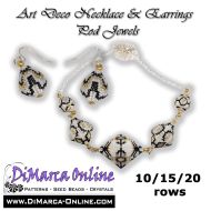 Tutorial 10 - 20 rows - Art Deco Necklace and Earrings Pod Jewels (4 x) - 3D Peyote Pods + Basic Tutorial (download link per e-mail)