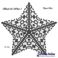 Tutorial 18 rows - Black & White 1 - 3D Peyote Star + Basic Tutorial Little 3D Peyote Star (download link per e-mail)