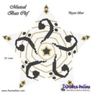 Tutorial 25 rows - Musical Bass Clef 3D Peyote Star + Basic Tutorial Little 3D Peyote Star (download link per e-mail)