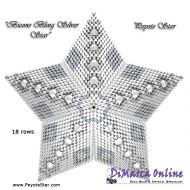 Tutorial 18 rows - Bicone Bling Silver 3D Peyote Star + Basic Tutorial (download link per e-mail)