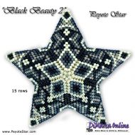 Tutorial 15 rows - Black Beauty 2 - 3D Peyote Star + Basic Tutorial Little 3D Peyote Star (download link per e-mail)