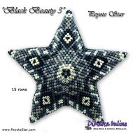 Tutorial 15 rows - Black Beauty 3 - 3D Peyote Star + Basic Tutorial Little 3D Peyote Star (download link per e-mail)