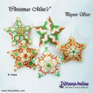 Tutorial 09 rows - Christmas Mini Stars x 5 3D Peyote Star + Basic Tutorial Little 3D Peyote Star (download link per e-mail)