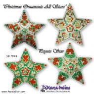 Tutorial 18 rows - Christmas Ornament All Stars 3D Peyote Star + Basic Tutorial Little 3D Peyote Star (download link per e-mail)