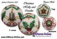 Tutorial 07 rows - Christmas Holly and Candles Peyote Ball incl. Basic Tutorial (download link per e-mail)