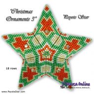 Tutorial 18 rows - Christmas Ornament 3 - 3D Peyote Star + Basic Tutorial Little 3D Peyote Star (download link per e-mail)