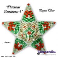 Tutorial 18 rows - Christmas Ornament 4 - 3D Peyote Star + Basic Tutorial Little 3D Peyote Star (download link per e-mail)