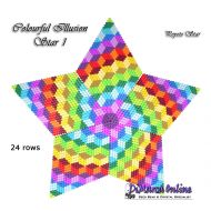 Tutorial 24 rows - Colourful Illusion 1 - 3D Peyote Star + Basic Tutorial (download link per e-mail)