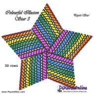 Tutorial 30 rows - Colourful Illusion 3 - 3D Peyote Star + Basic Tutorial Little 3D Peyote Star (download link per e-mail)