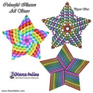 Tutorial 24 - 30 rows - Colourful Illusion All Stars 3D Peyote Star + Basic Tutorial Little 3D Peyote Star (download link per e-mail)