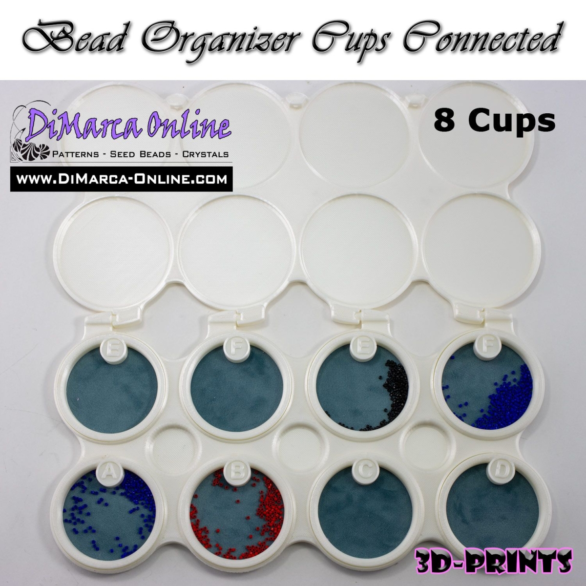 Bead Organizer Cups - Alphabet, Numbers or Blanks - DiMarca Online