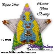 Tutorial 10 rows - Easter Blue Bunny 3D Peyote Star + Basic Tutorial (download link per e-mail)