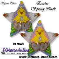 Tutorial 10 rows - Easter Spring Chick 3D Peyote Star + Basic Tutorial (download link per e-mail)