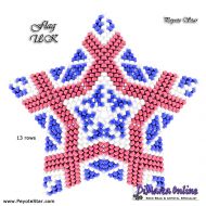 Tutorial 13 rows - Flag UK 3D Peyote Star + Basic Tutorial Little 3D Peyote Star (download link per e-mail)