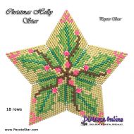 Tutorial 18 rows - Christmas Holly 3D Peyote Star + Basic Tutorial (download link per e-mail)