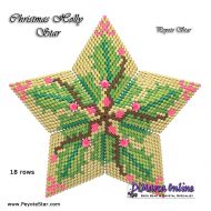 Tutorial 18 rows - Christmas Holly 3D Peyote Star + Basic Tutorial Little 3D Peyote Star (download link per e-mail)