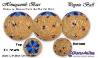 Tutorial 11 rows - Honeycomb Bees Peyote Ball incl. Basic Tutorial (download link per e-mail)