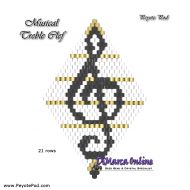 Tutorial 21 rows - Musical Treble Clef 3D Peyote Pod + Basic Tutorial (download link per e-mail)