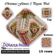 Tutorial 15 rows - Christmas Flowers 3 - 3D Peyote Pod + Basic Tutorial (download link per e-mail)