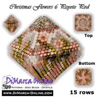 Tutorial 15 rows - Christmas Flowers 6 - 3D Peyote Pod + Basic Tutorial (download link per e-mail)