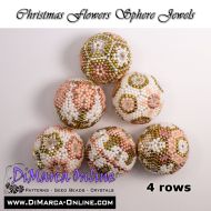 Tutorial 04 rows - Christmas Flowers Sphere Jewels (6 x) Peyote Balls incl. Basic Tutorial (download link per e-mail)