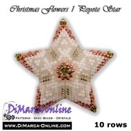 Tutorial 10 rows - Christmas Flowers 1 - 3D Peyote Star + Basic Tutorial (download link per e-mail)