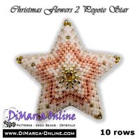 Tutorial 10 rows - Christmas Flowers 2 - 3D Peyote Star + Basic Tutorial (download link per e-mail)