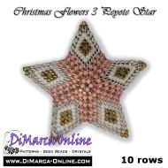 Tutorial 10 rows - Christmas Flowers 3 - 3D Peyote Star + Basic Tutorial (download link per e-mail)