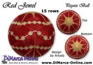 Tutorial 15 rows - Red Jewel Peyote Ball incl. Basic Tutorial (download link per e-mail)