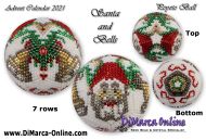 Tutorial 07 rows - Santa and Bells Peyote Ball incl. Basic Tutorial (download link per e-mail)
