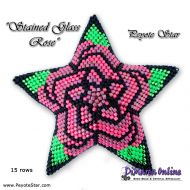 Tutorial 15 rows - Stained Glass Rose 3D Peyote Star + Basic Tutorial Little 3D Peyote Star (download link per e-mail)